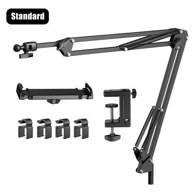 Държач за таблет за легло Регулируема настолна стойка Алуминиева опора за рамо за 4-12,9" iPad Pro Samsung Tab Xiaomi Pad Мобилен телефон