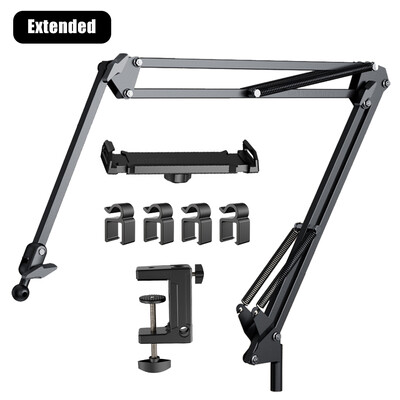 Държач за таблет за легло Регулируема настолна стойка Алуминиева опора за рамо за 4-12,9" iPad Pro Samsung Tab Xiaomi Pad Мобилен телефон