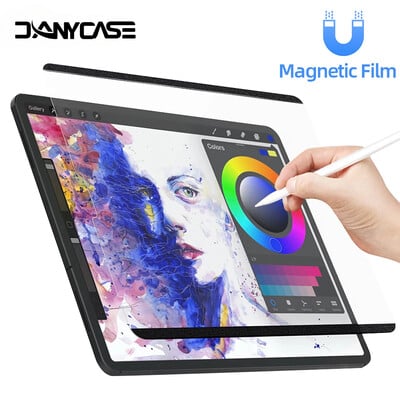 Film de protecție pentru ecran Paper Feel pentru iPad Air 11in 2024 Pro 11/12.9 Air 4 5 10/9/8/7-a generație Atractie magnetică detașabilă