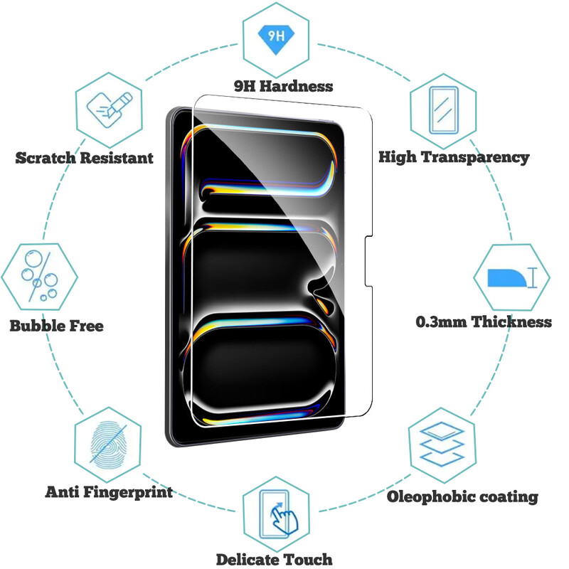 2 τμχ Προστατευτικό οθόνης από σκληρυμένο γυαλί για ipad Pro Air 13 11 2024 M4 M2 Air 5 4 Pro 12.9 11 φιλμ