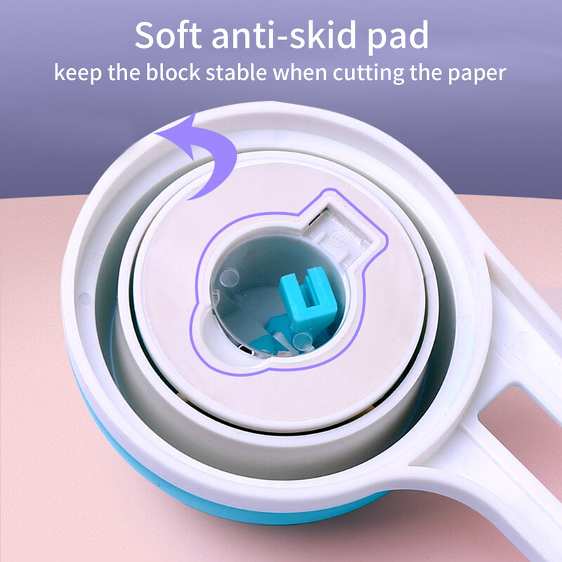 KW-triO apskritas popieriaus pjaustytuvas Rotacinis apskritas pjoviklis Rankinis apvalus pjovimo įrankis Popieriaus žoliapjovė Scrapbooking įrankis su pjovimo galvute