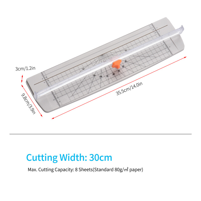 Nešiojamas popieriaus kirptuvas A4 dydžio popieriaus pjaustyklės pjovimo mašina 12 colių pjovimo plotis amatų popieriui foto laminuotam popieriui
