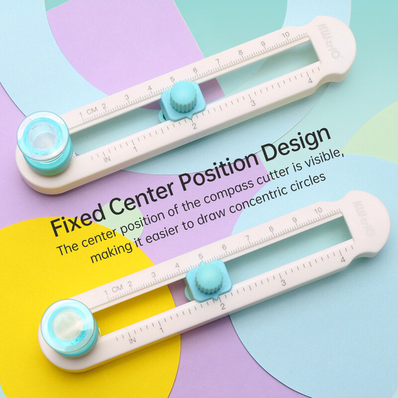 KW-triO apļa griezējs 360 grādu ar rokām darināts rotācijas kompass, regulējams apļa diametrs, DIY kartes papīra griešanas rīks