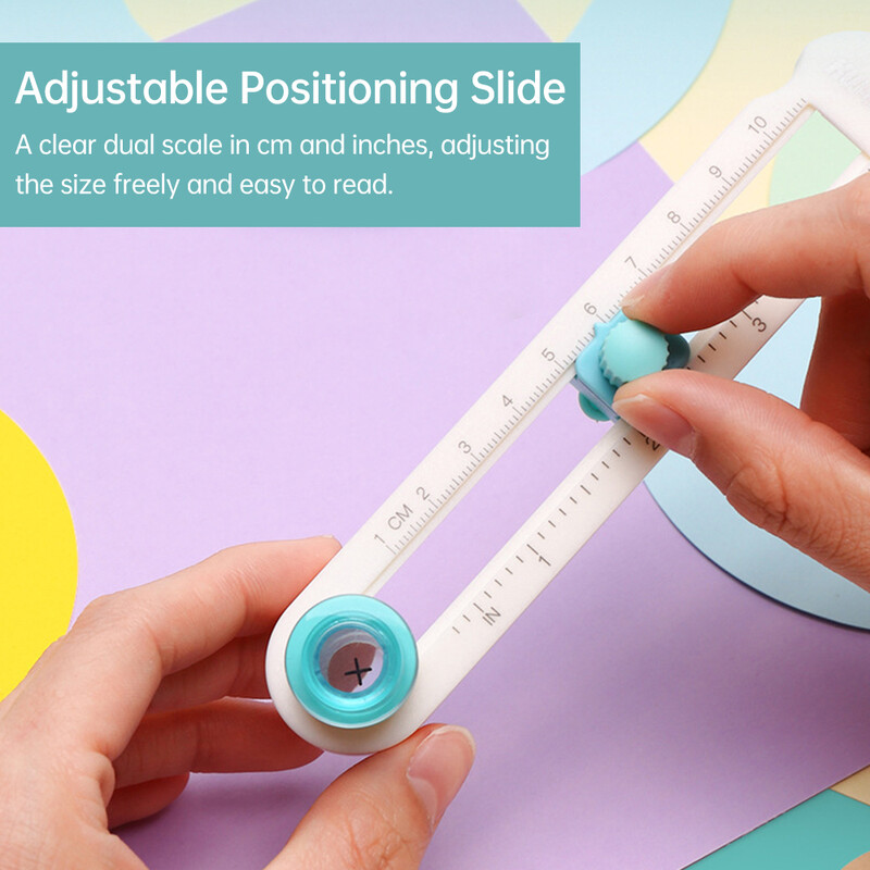 KW-triO apļa griezējs 360 grādu ar rokām darināts rotācijas kompass, regulējams apļa diametrs, DIY kartes papīra griešanas rīks