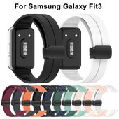 Силиконова каишка за часовник Samsung Galaxy Fit3 Каишка с магнитна катарама Гривна за Samsung Galaxy Fit 3 Резервна гривна Correa