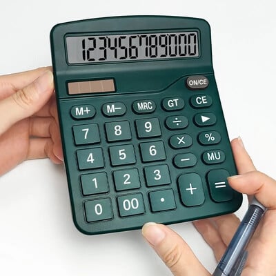 Calculator cu afișaj LCD mare cu 12 cifre Calculator cu funcție standard cu energie solară și baterie dublă pentru birou de birou de bază de acasă