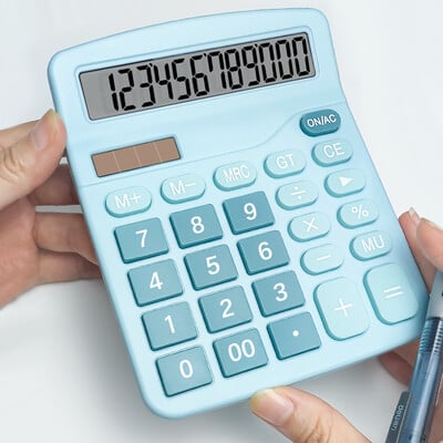 Calculator cu afișaj LCD mare cu 12 cifre Calculator cu funcție standard cu energie solară și baterie dublă pentru birou de birou de bază de acasă