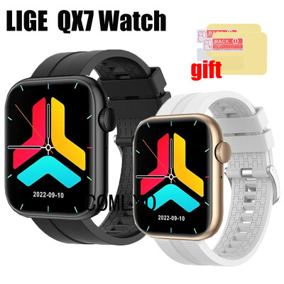 3in1 pentru LIGE QX7 Cureaua ceas Cureaua Smartwatch Silicon femei barbati Bratara Film protector ecran