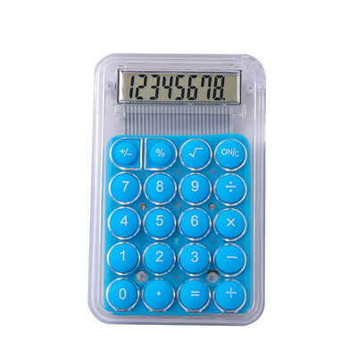 8-цифрен дисплей Безшумен широкоекранен мини калкулатор Ученици Преносим прозрачен електронен калкулатор Мода за ежедневна употреба