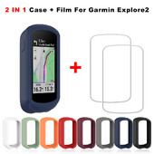 TPU силиконов калъф + 2 бр. закалено стъклено фолио за Garmin Explore 2 GPS протектор за екран Cover Explore2 Smart аксесоари 2 в 1