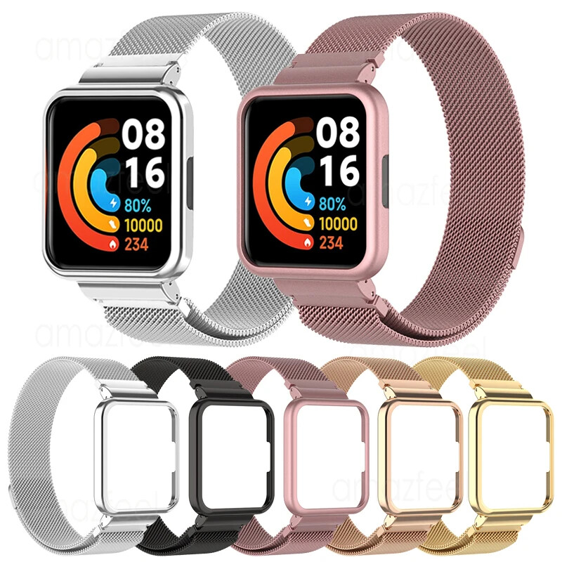 За часовник POCO Протектор за каишка за часовник Неръждаема стомана Магнитна примка Гривни + капак За часовник POCO Метална лента за китка Shell frame