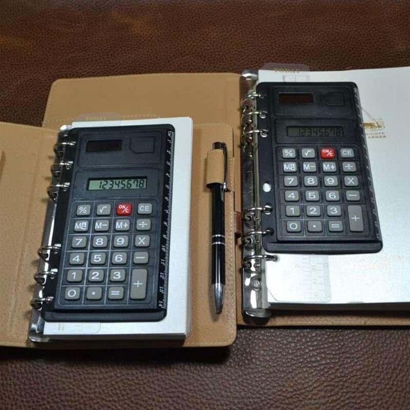 1 kom. kalkulator za vezivanje listova s brojkama na ravnalu 8 višenamjenskih dnevnih bilježnica Kalkulator planer kalkulator