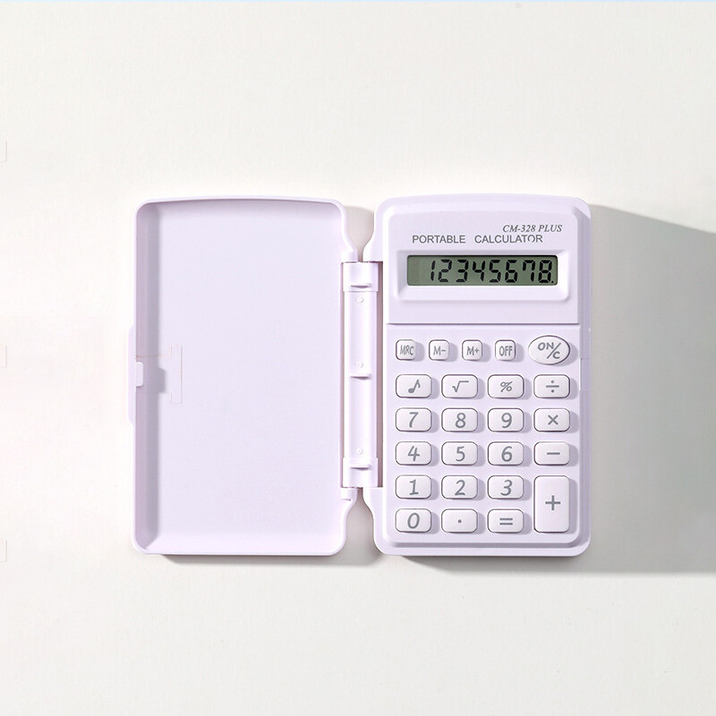 Мини научен калкулатор Изгоден ученик с компютър в цвят бонбон Малък преносим флип калкулатор