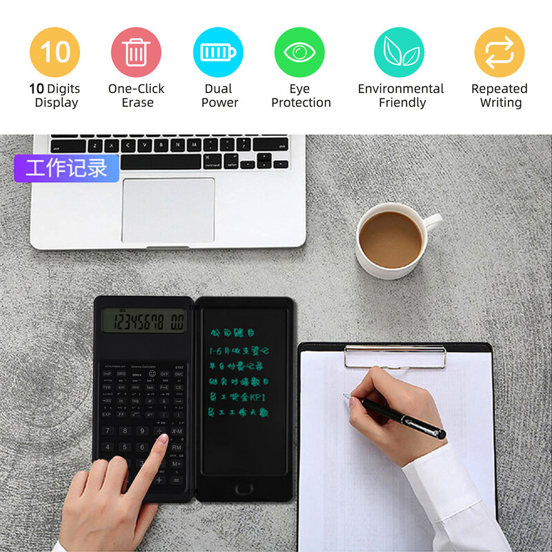 Prijenosni sklopivi znanstveni kalkulator s LCD zaslonom i pisaćom olovkom