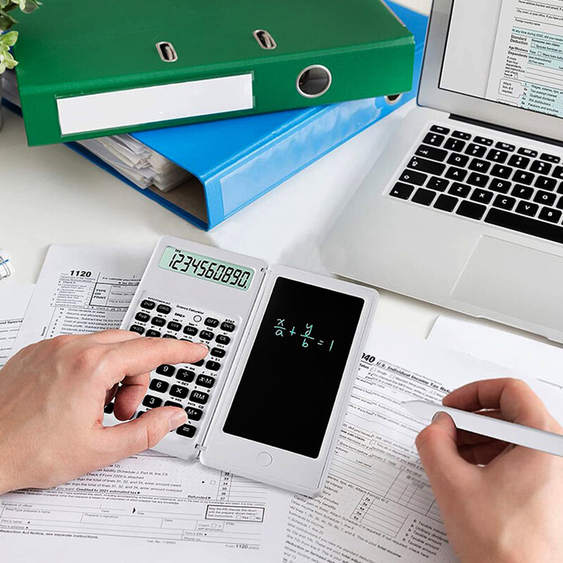 Prijenosni sklopivi znanstveni kalkulator s LCD zaslonom i pisaćom olovkom