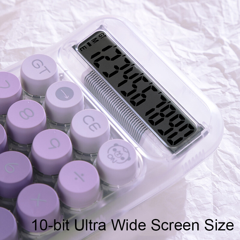 Mehanički kalkulator s tipkama, 10-znamenkasti zaslon, veliki LCD zaslon, kalkulator, osnovni standardni kalkulator za školski dom