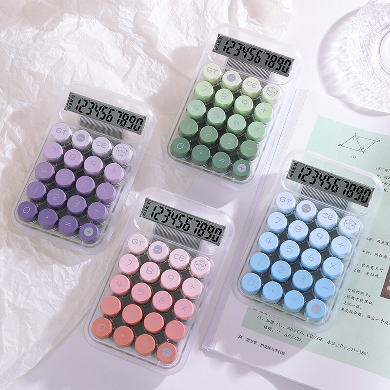 Mehanički kalkulator s tipkama, 10-znamenkasti zaslon, veliki LCD zaslon, kalkulator, osnovni standardni kalkulator za školski dom