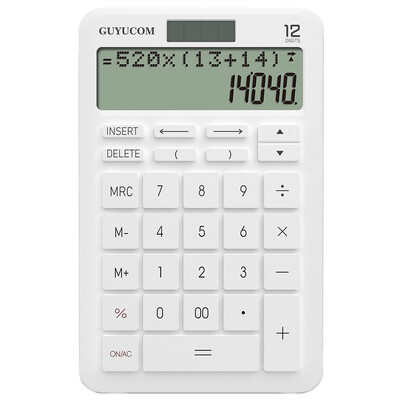 Calculator de birou cu înregistrare istorică îmbunătățită și funcție de urmărire înapoi Procent cu 2 rânduri Afișaj LCD mare, clar, 12 cifre