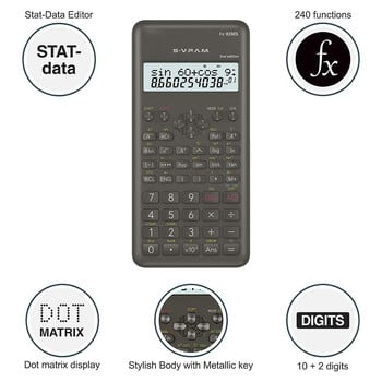 FX-82MS 2nd Scientific Calculator Function Multi-replay, 2-line Display Combination Statistics Calculator for University School