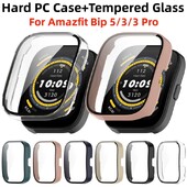 PC Case Glass za Amazfit Bip 5 All-around Screen Protector Bumper Shell Amazfit Bip 3 3 Pro Bip5 Cover Smartwatch Cover Dodaci