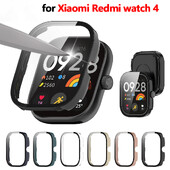 PC калъф+стъкло за Xiaomi Redmi Watch 4 закалено стъкло против надраскване филм броня защитно покритие твърда обвивка протектор на екрана
