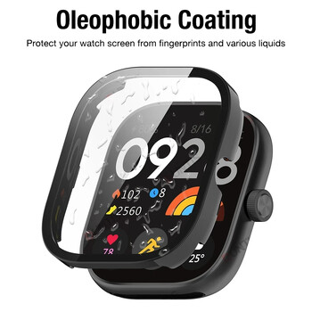 Θήκη PC+Γυαλί για Xiaomi Redmi Watch 4 Tempered Glass Αντιχαρακτηριστικό Προστατευτικό Κάλυμμα Προστατευτικό Κάλυμμα Προστασίας οθόνης με σκληρό κέλυφος