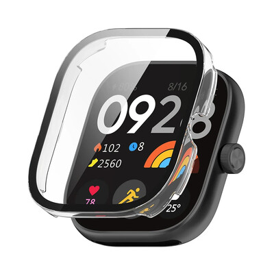 PC калъф+стъкло за Xiaomi Redmi Watch 4 закалено стъкло против надраскване филм броня защитно покритие твърда обвивка протектор на екрана