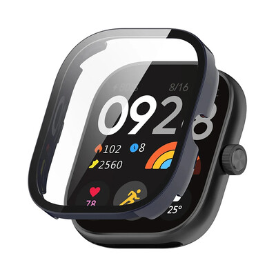 PC калъф+стъкло за Xiaomi Redmi Watch 4 закалено стъкло против надраскване филм броня защитно покритие твърда обвивка протектор на екрана