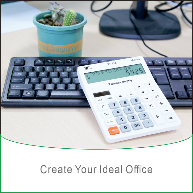 Настолен калкулатор 12-цифрен голям и LCD дисплей с големи бутони Калкулатори Слънчева енергия и работещи на батерии Подходящи за деца