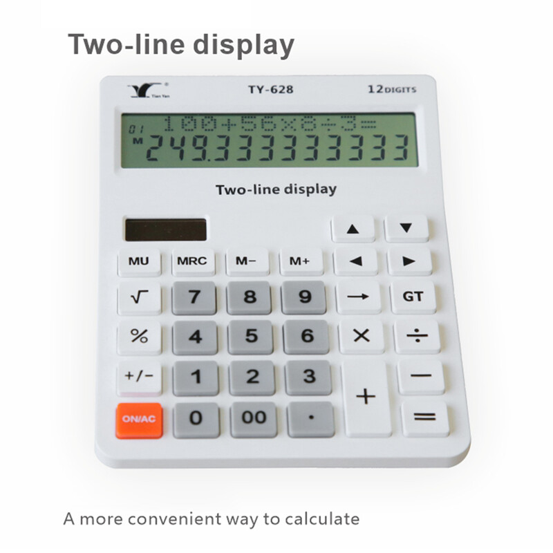Настолен калкулатор 12-цифрен голям и LCD дисплей с големи бутони Калкулатори Слънчева енергия и работещи на батерии Подходящи за деца