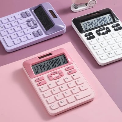 Calculator cu afișaj LCD mare cu 12 cifre Calculator cu funcție standard cu energie solară și baterie dublă pentru birou de birou de bază de acasă