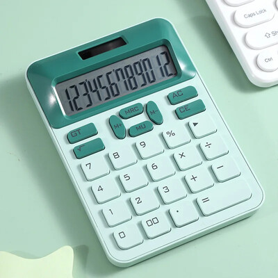 Kalkulator s velikim LCD zaslonom s 12 znamenki, kalkulator standardne funkcije s dvostrukim napajanjem na solarno i baterijsko napajanje za kućni osnovni stolni ured