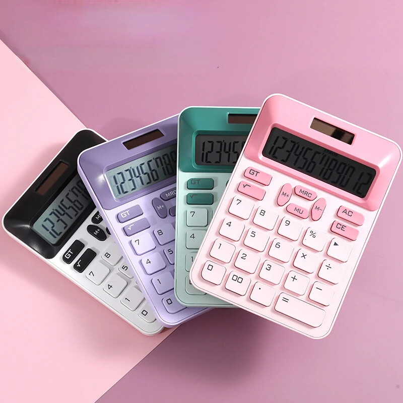 Kalkulator s velikim LCD zaslonom s 12 znamenki, kalkulator standardne funkcije s dvostrukim napajanjem na solarno i baterijsko napajanje za kućni osnovni stolni ured