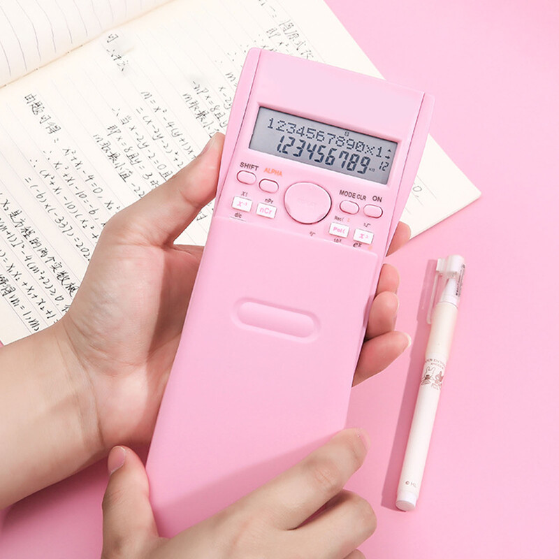 Калкулатор с голям дисплей, плъзгаща се твърда корица, ефективен, 12 цифри, 240 функции, научен калкулатор за изпит за студенти