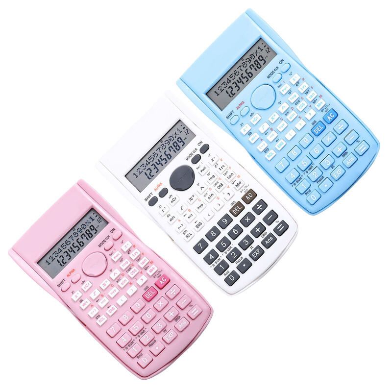 Калкулатор с голям дисплей, плъзгаща се твърда корица, ефективен, 12 цифри, 240 функции, научен калкулатор за изпит за студенти