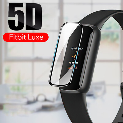 Film de protecție 5D din fibră de sticlă moale pentru Fitbit Luxe Protector de ecran complet curbat pentru accesorii pentru ceasuri inteligente Fitbit Luxe