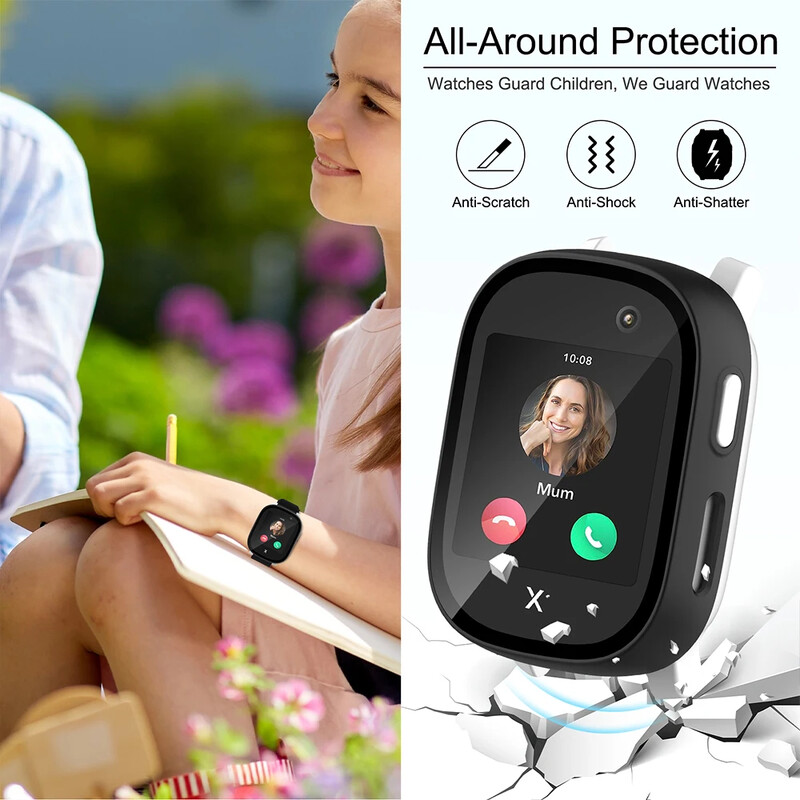 Staklo+kućište za XPLORA X6 Play Kids SmartWatch, All-Around Screen Protector Hard PC Bumper Kaljeno staklo za Xplora X5 Play Cover