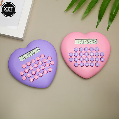 Creative Heart Shape Calculator Αριθμομηχανή πολλαπλών λειτουργιών 8-bit Μαθητικά επιστολόχαρτα Σχολικό γραφείο