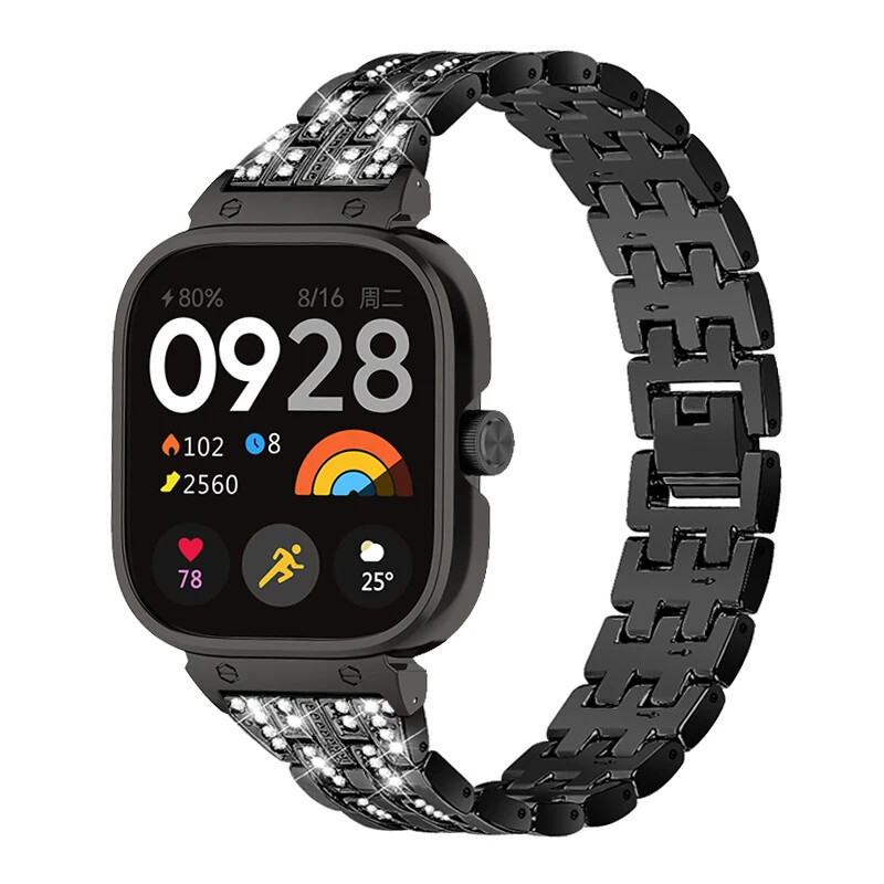 За Redmi Watch 4 Diamond Каишка за часовник за redmi watch 4 Метална гривна Защитен капак за redmiwatch 4 Калъф за протектор за каишка