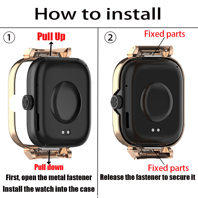 За Redmi Watch 4 Diamond Каишка за часовник за redmi watch 4 Метална гривна Защитен капак за redmiwatch 4 Калъф за протектор за каишка