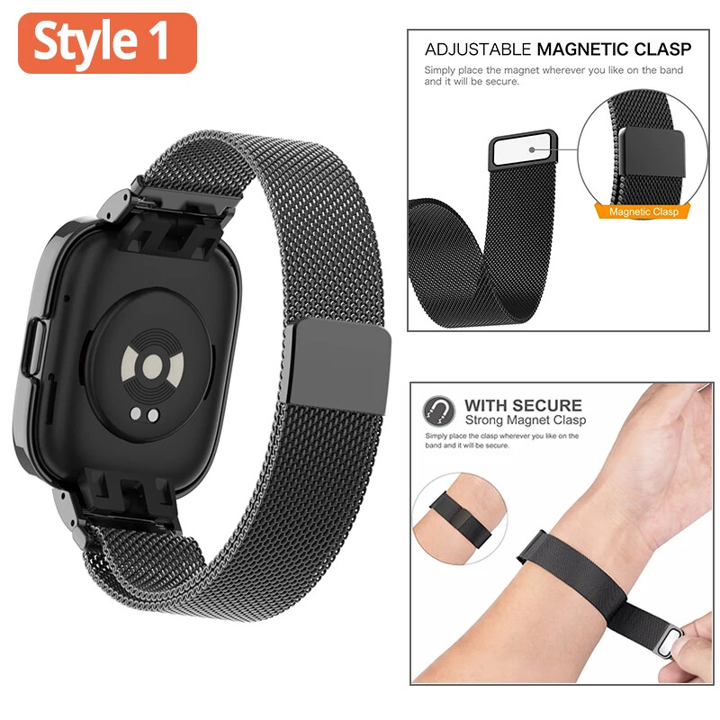 Za Redmi Watch 3/3 Active Metalna narukvica za Redmi Watch 2 Lite Band Cover Trap Xiaomi Watch Lite Magnetic loop+case protector