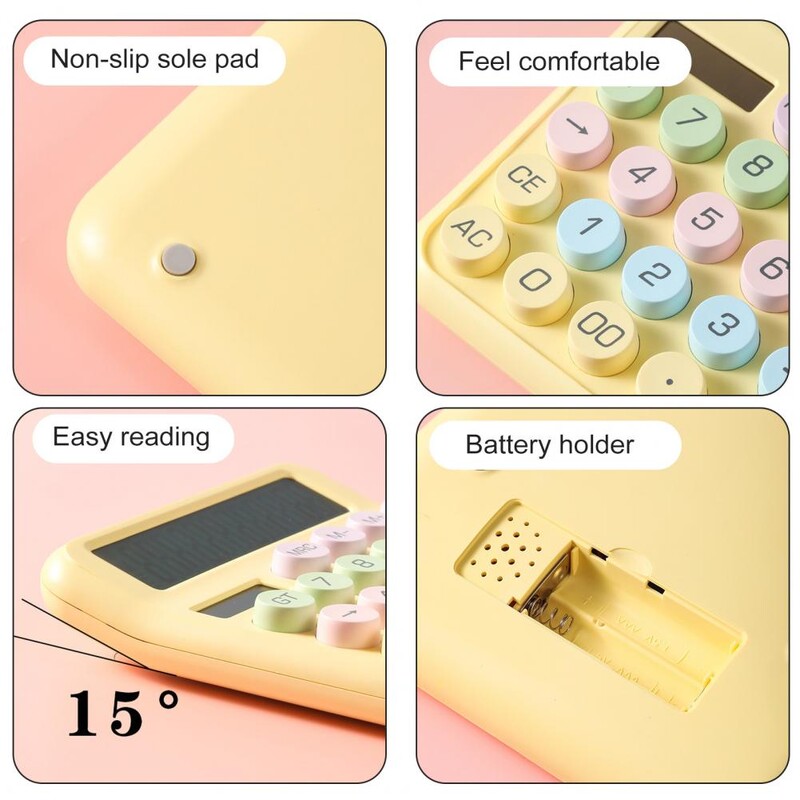 Kalkulator u stilu pisaćeg stroja, veliki LCD zaslon, okrugle tipke koje se lako čitaju, kalkulator za svaki dan