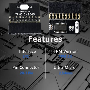 20Pin TPM2.0 Module Standalone Crypto Processor TPM 2.0 Encryption Security Module PCB Material Wide Application for Computer