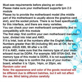 Το νεότερο TPM 2.0 Encryption Security Module Remote Card Supports Version 2.0 12 14 18 20-1 pin Support Motherboard Multi-brand