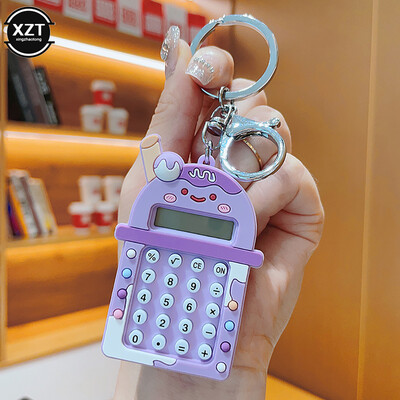 Kalkulator Privjesak za ključeve Mini prijenosni kalkulator s kreativnim slatkim privjeskom za ključeve Džepni kalkulator s 8-znamenkastim zaslonom