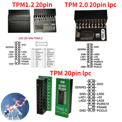 Tpm 1.2 Τηλεχειριστήριο πλακέτας μονάδας ασφαλείας κρυπτογράφησης TPM1.2 Κάρτα μητρικών πλακών LPC 20 ακίδων για ASUS MSI ASROCK GIGABYTE D4C1