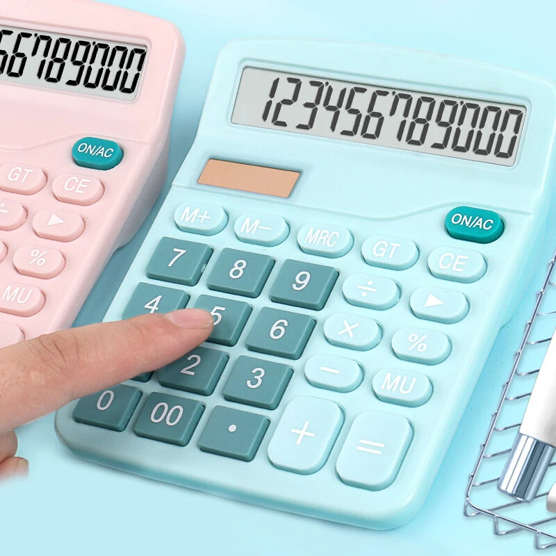 12-kohaline elektrooniline kalkulaator päikesepatarei kahe võimsusega suure ekraaniga lauaarvutid kodukontori koolitarbed tööriistad