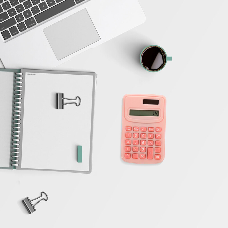 Kalkulators Mazs, spilgts rakstāmgalds, rokas dekors, burvīgs pārnēsājams rozā krāsā studentu medmāsai