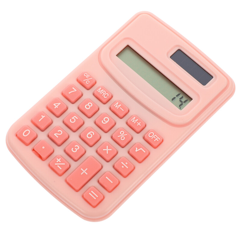 Kalkulators Mazs, spilgts rakstāmgalds, rokas dekors, burvīgs pārnēsājams rozā krāsā studentu medmāsai