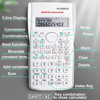 240 Functions Engineering Scientific Calculator 2-line Standard Function Calculator Αξεσουάρ γραφείου Σχολικά είδη γραφείου